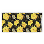 Gold And Yellow Floral Print Beach Towel