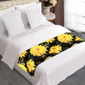 Gold And Yellow Floral Print Bed Runner