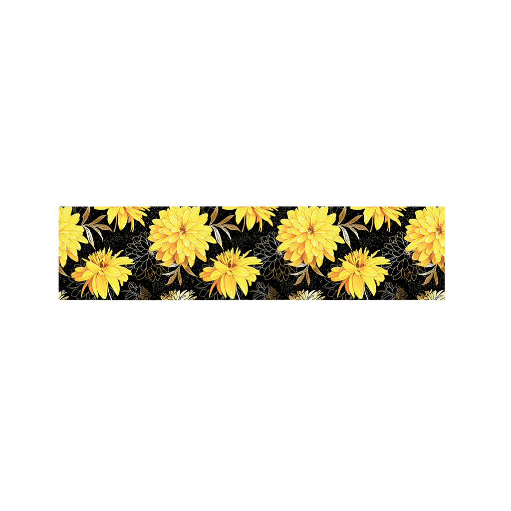 Gold And Yellow Floral Print Bed Runner