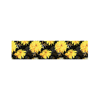 Gold And Yellow Floral Print Bed Runner