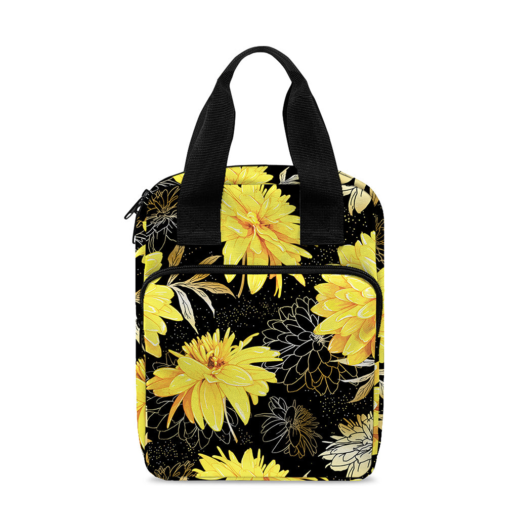 Gold And Yellow Floral Print Bible Tote Bag