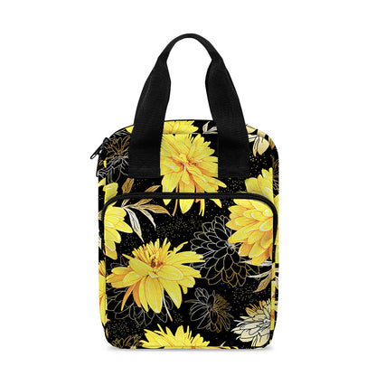 Gold And Yellow Floral Print Bible Tote Bag
