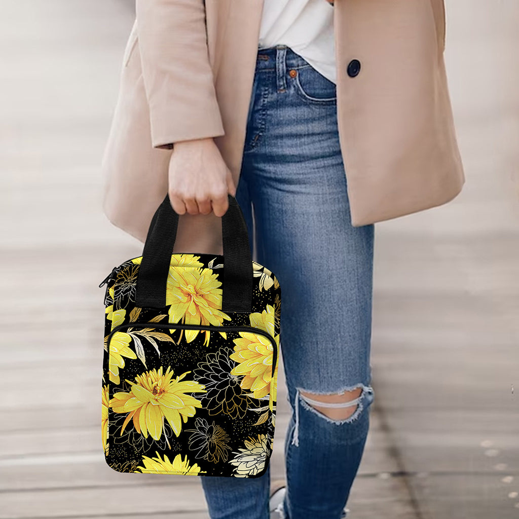 Gold And Yellow Floral Print Bible Tote Bag