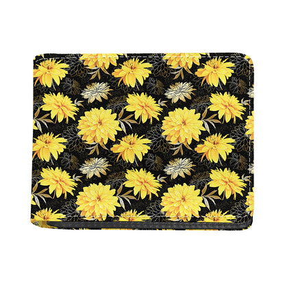 Gold And Yellow Floral Print Bifold Wallet