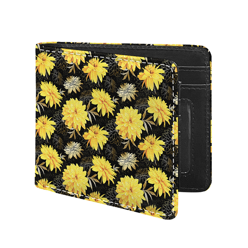 Gold And Yellow Floral Print Bifold Wallet