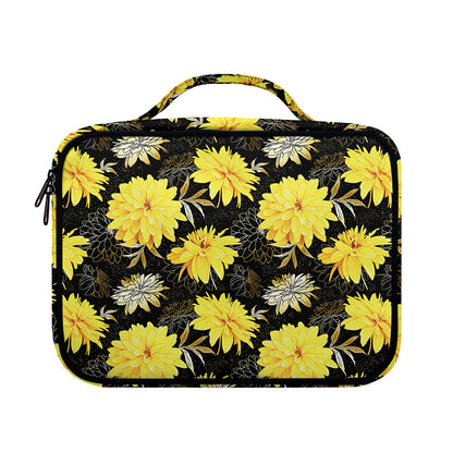 Gold And Yellow Floral Print Briefcase Bible Bag