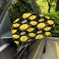 Gold And Yellow Floral Print Car Side Mirror Covers