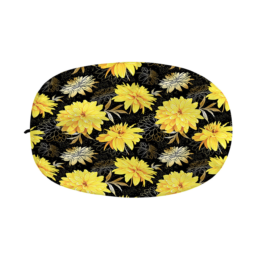 Gold And Yellow Floral Print Car Side Mirror Covers
