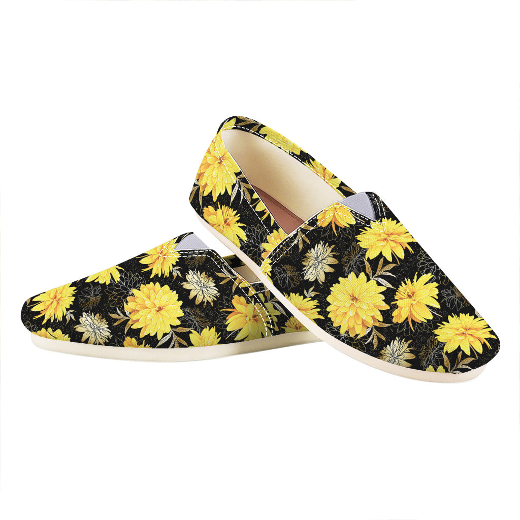 Gold And Yellow Floral Print Casual Shoes