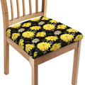 Gold And Yellow Floral Print Chair Cushion Cover