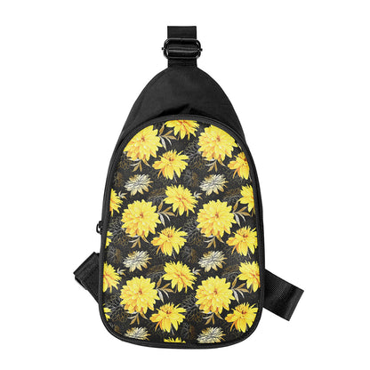 Gold And Yellow Floral Print Chest Bag
