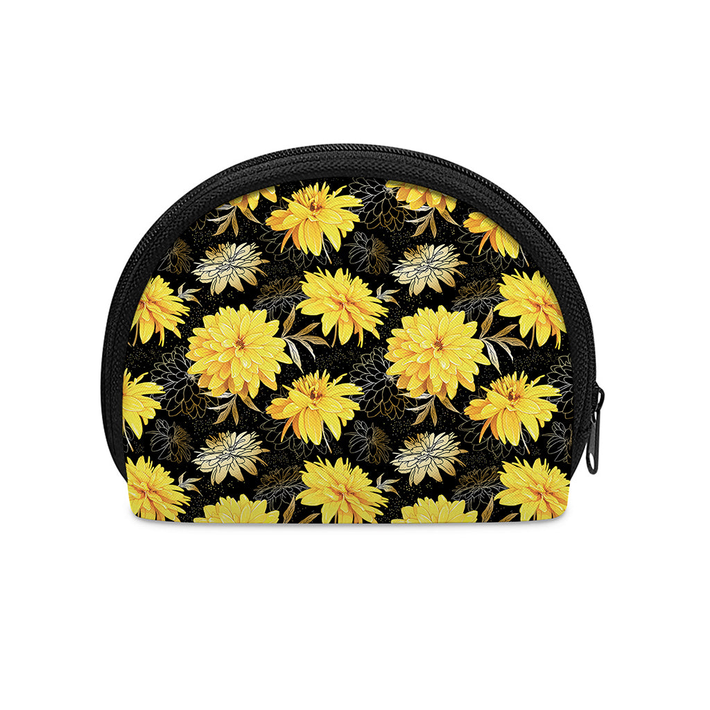 Gold And Yellow Floral Print Coin Purse