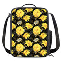 Gold And Yellow Floral Print Crossbody Lunch Bag