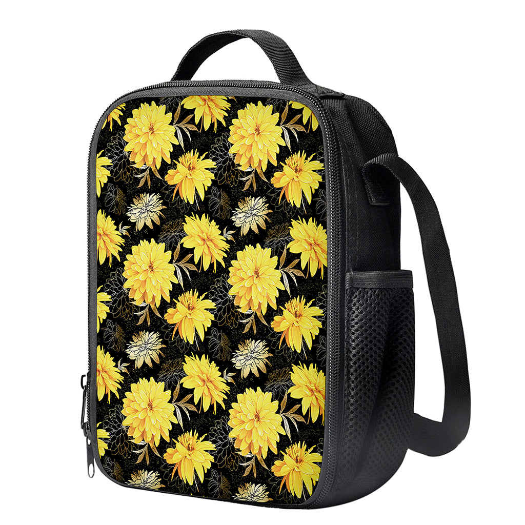 Gold And Yellow Floral Print Crossbody Lunch Bag