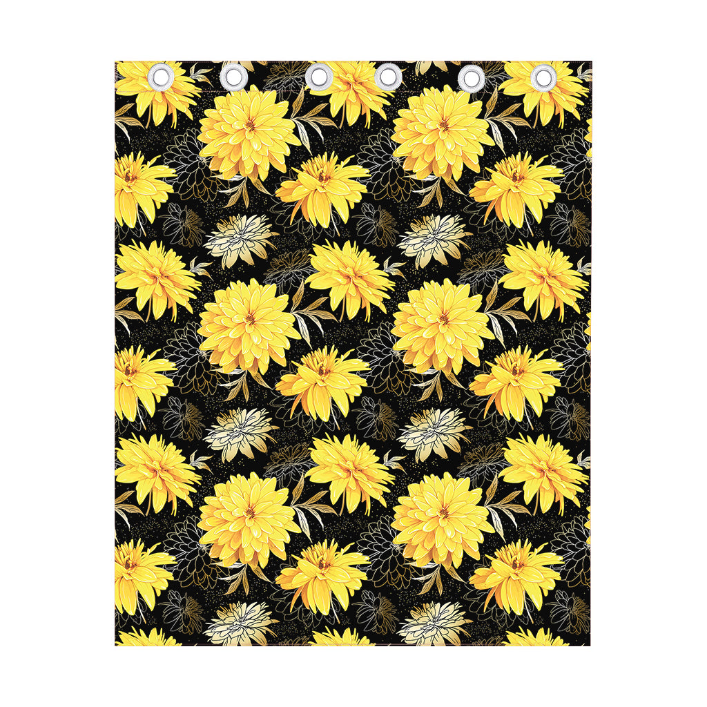 Gold And Yellow Floral Print Curtain
