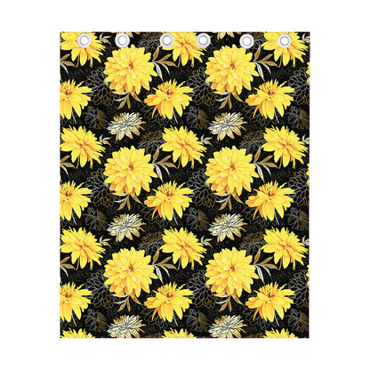 Gold And Yellow Floral Print Curtain