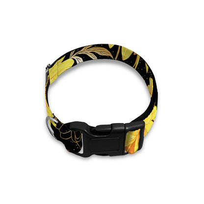 Gold And Yellow Floral Print Dog Collar