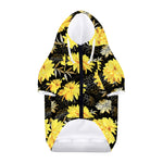 Gold And Yellow Floral Print Dog Zip Up Hoodie
