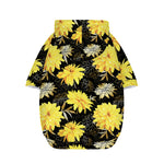 Gold And Yellow Floral Print Dog Zip Up Hoodie