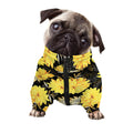 Gold And Yellow Floral Print Dog Zip Up Jacket
