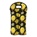 Gold And Yellow Floral Print Double Neoprene Wine Tote