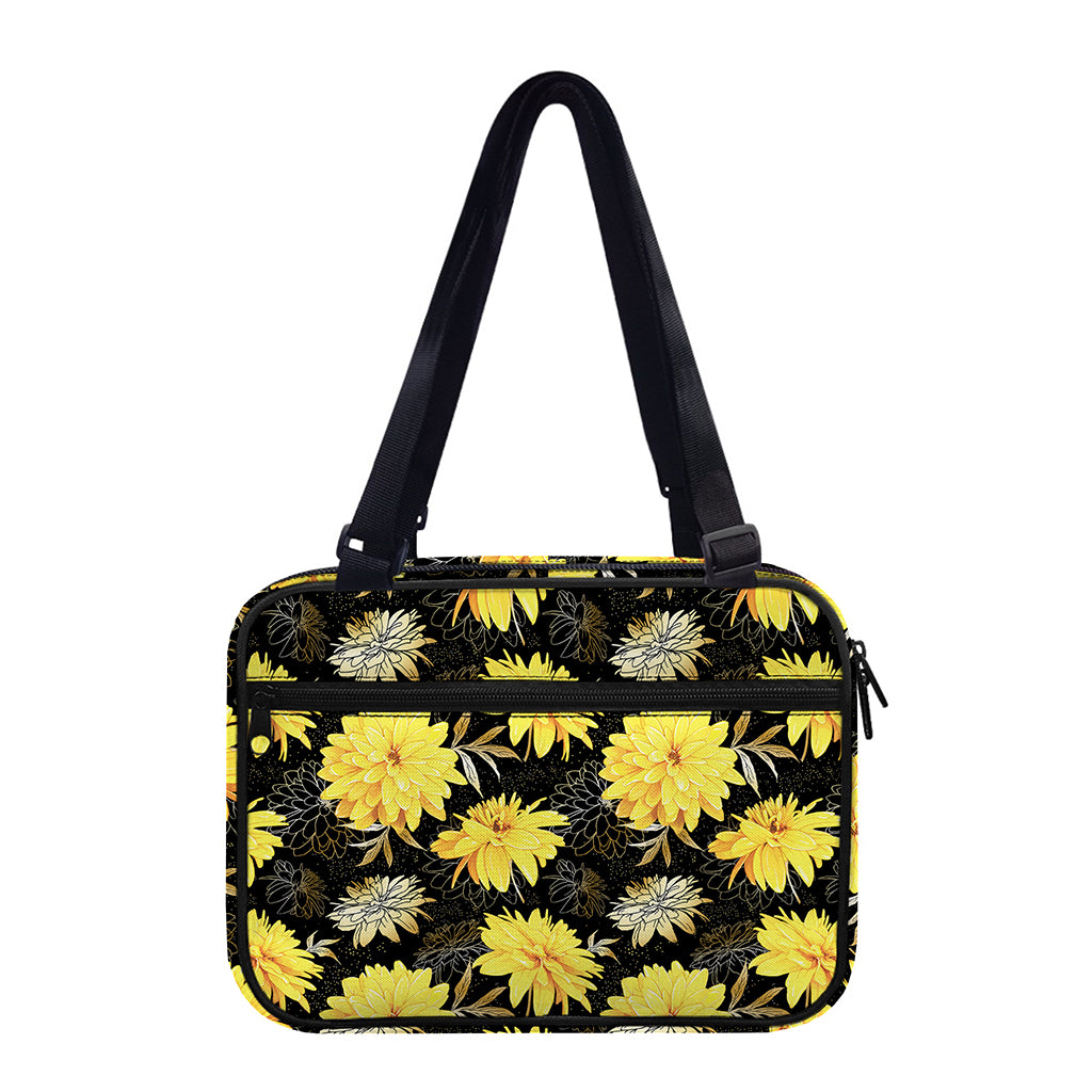 Gold And Yellow Floral Print Double Strap Bible Bag