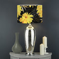 Gold And Yellow Floral Print Drum Lamp Shade