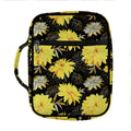 Gold And Yellow Floral Print Front Pocket Bible Bag