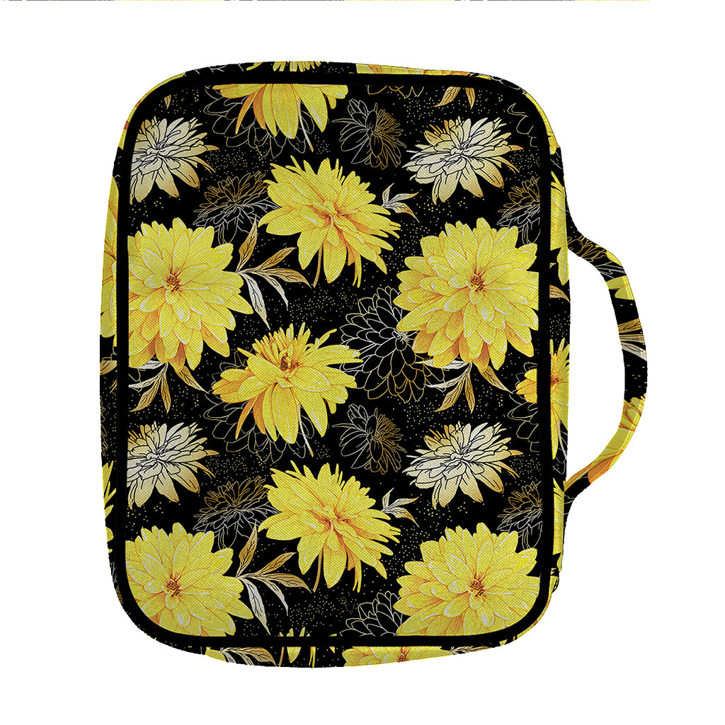 Gold And Yellow Floral Print Front Pocket Bible Bag