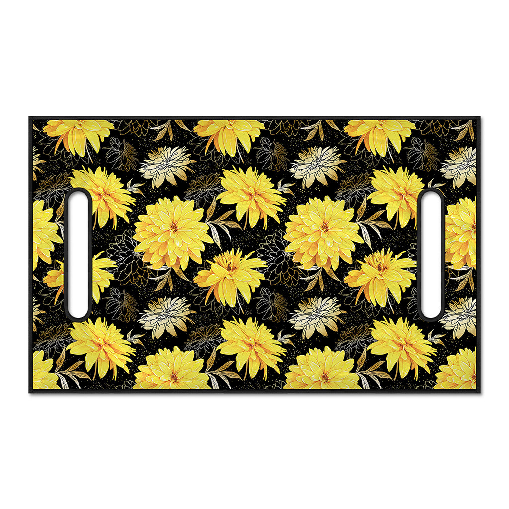 Gold And Yellow Floral Print Golf Cart Seat Cover