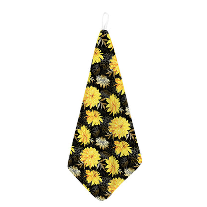 Gold And Yellow Floral Print Hand Towel