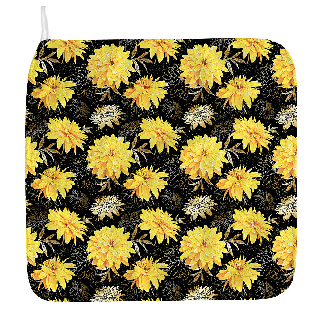 Gold And Yellow Floral Print Hand Towel