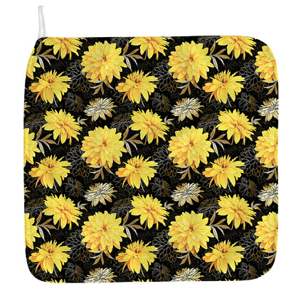 Gold And Yellow Floral Print Hand Towel