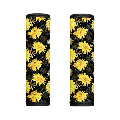 Gold And Yellow Floral Print Handle Covers