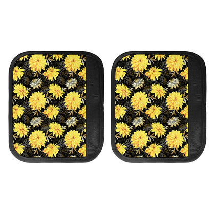 Gold And Yellow Floral Print Handle Covers