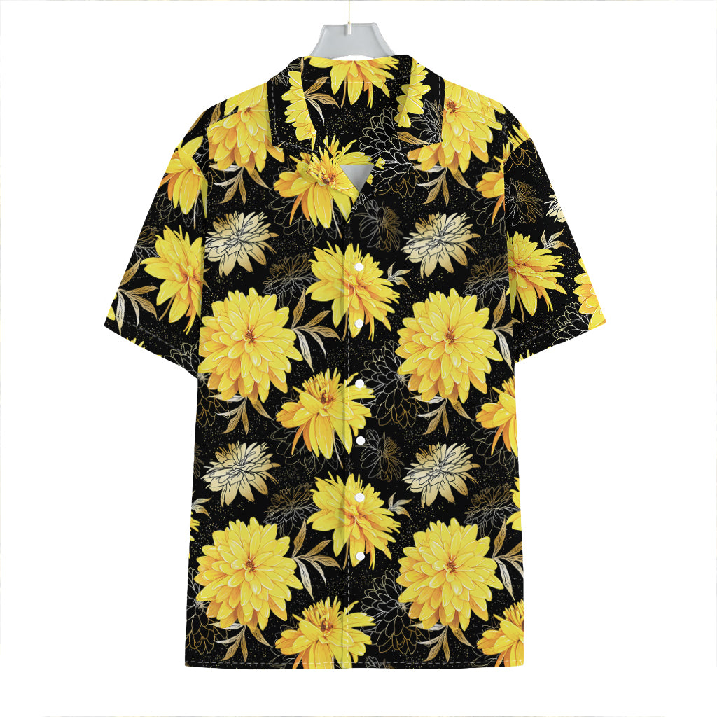 Gold And Yellow Floral Print Hawaiian Shirt