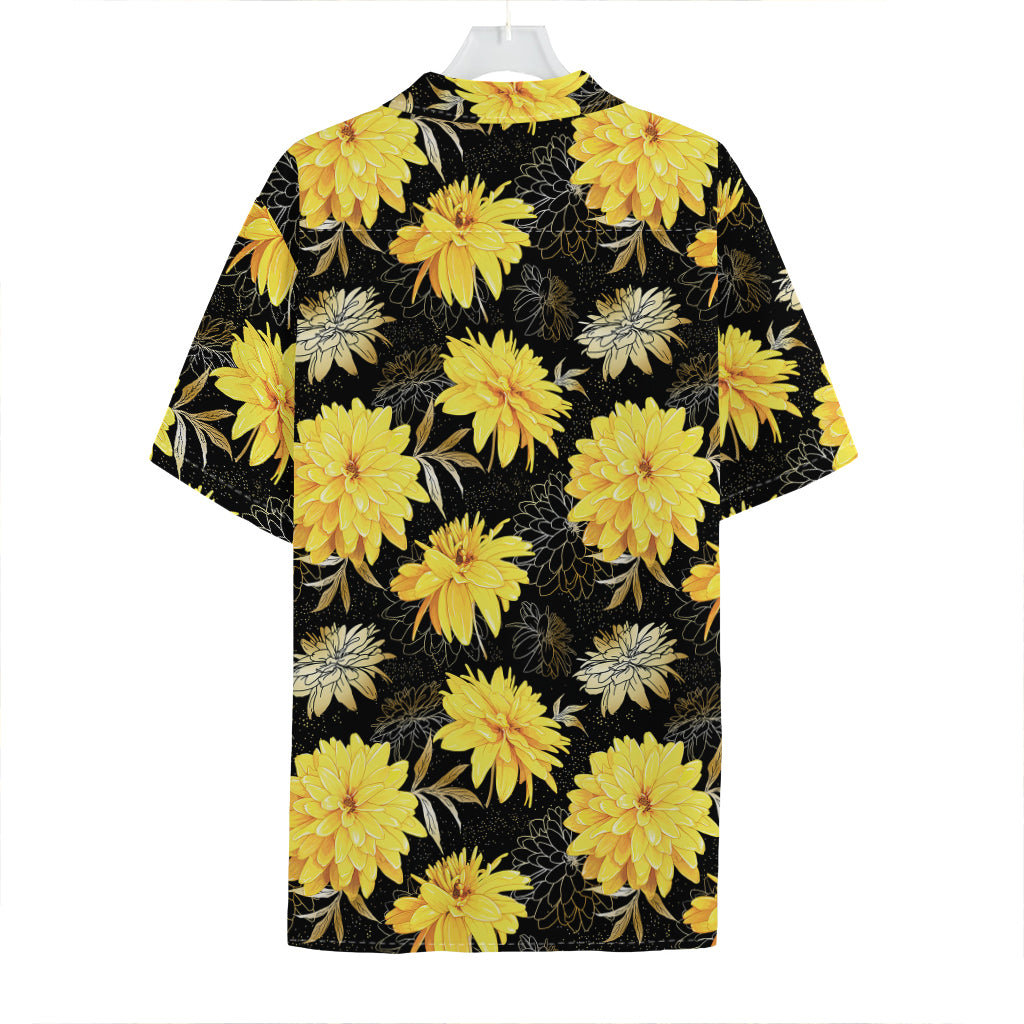 Gold And Yellow Floral Print Hawaiian Shirt