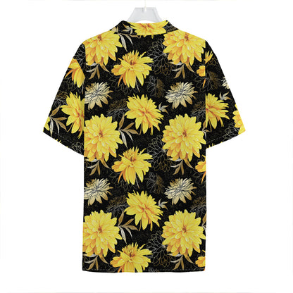 Gold And Yellow Floral Print Hawaiian Shirt
