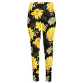 Gold And Yellow Floral Print High-Waisted Pocket Leggings