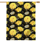Gold And Yellow Floral Print House Flag