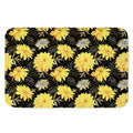Gold And Yellow Floral Print Indoor Door Mat