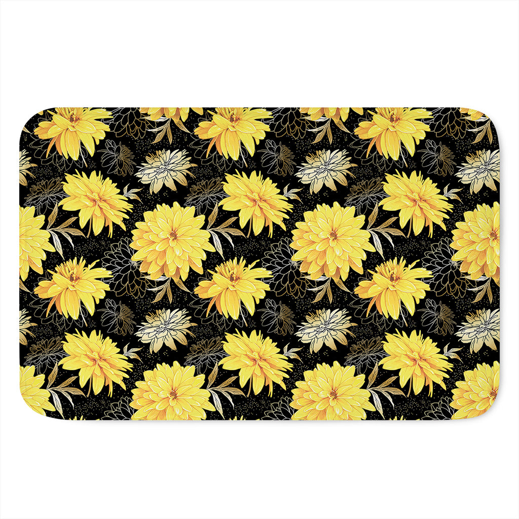 Gold And Yellow Floral Print Indoor Door Mat