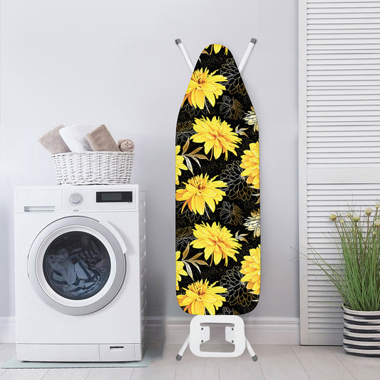 Gold And Yellow Floral Print Ironing Board Cover