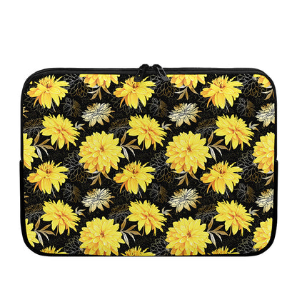 Gold And Yellow Floral Print Laptop Sleeve