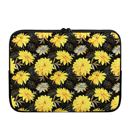 Gold And Yellow Floral Print Laptop Sleeve