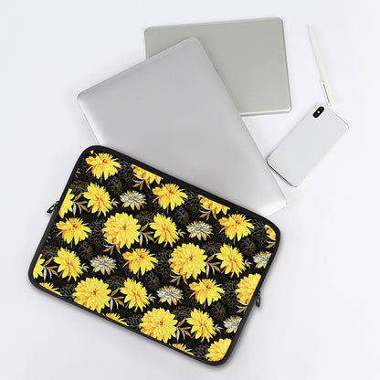 Gold And Yellow Floral Print Laptop Sleeve