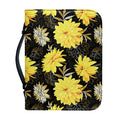 Gold And Yellow Floral Print Leather Bible Cover