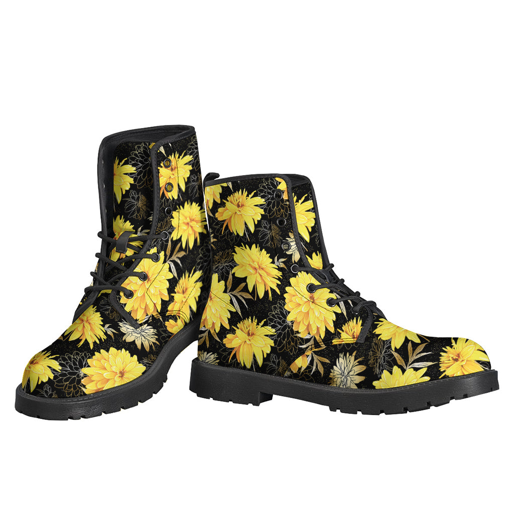 Gold And Yellow Floral Print Backpack