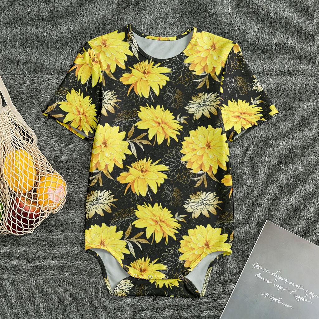 Gold And Yellow Floral Print Men's Bodysuit