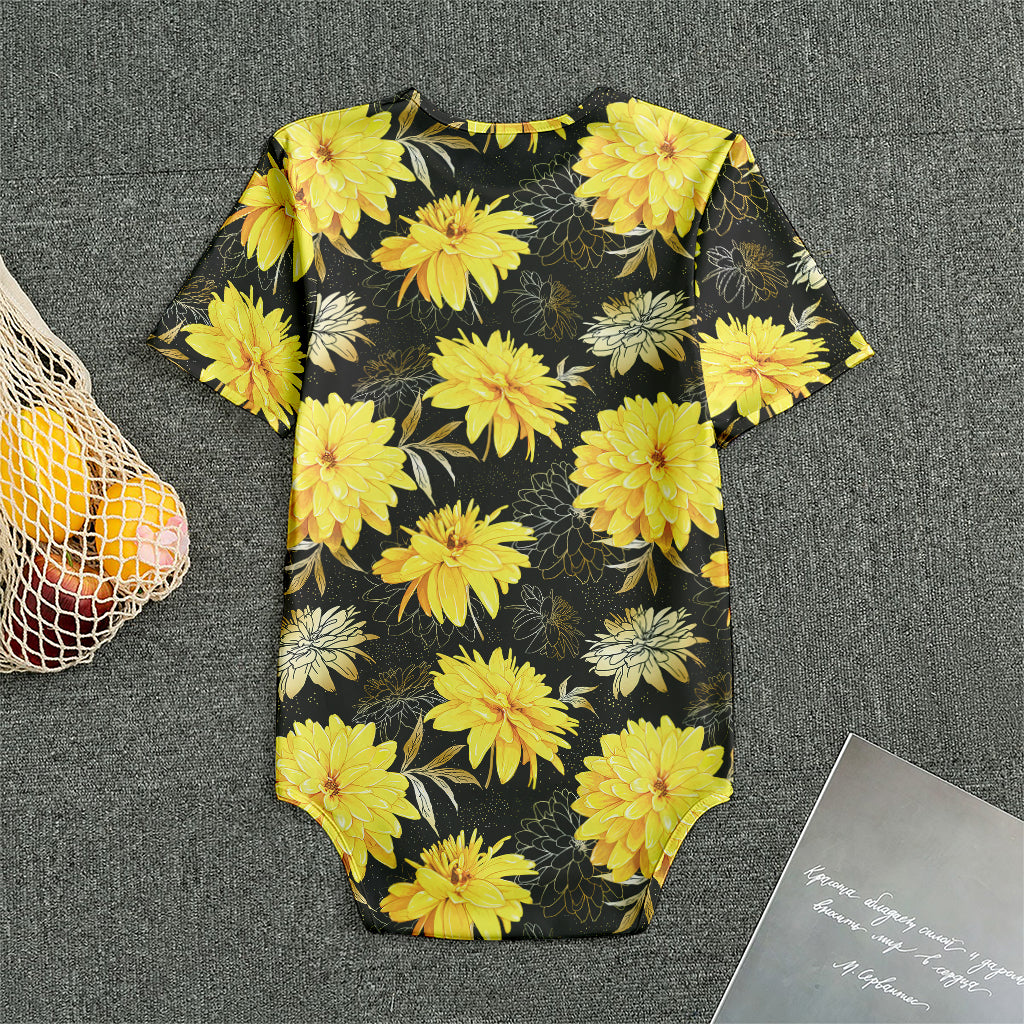 Gold And Yellow Floral Print Men's Bodysuit